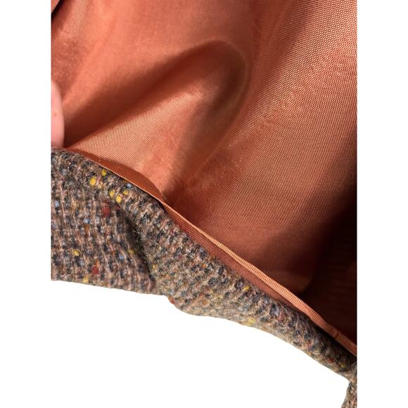 Vintage 70s Century Boston Tweed Wool Blazer Brown Open Front Heritage Academia - Picture 12 of 13